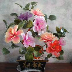 Hand carved real Jade flowers from southern China