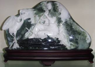 Jade statue carving
